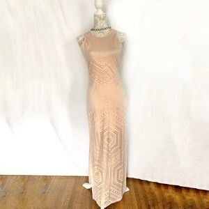 Mossimo // Light Pink Geo Print Maxi Dress XS dr1